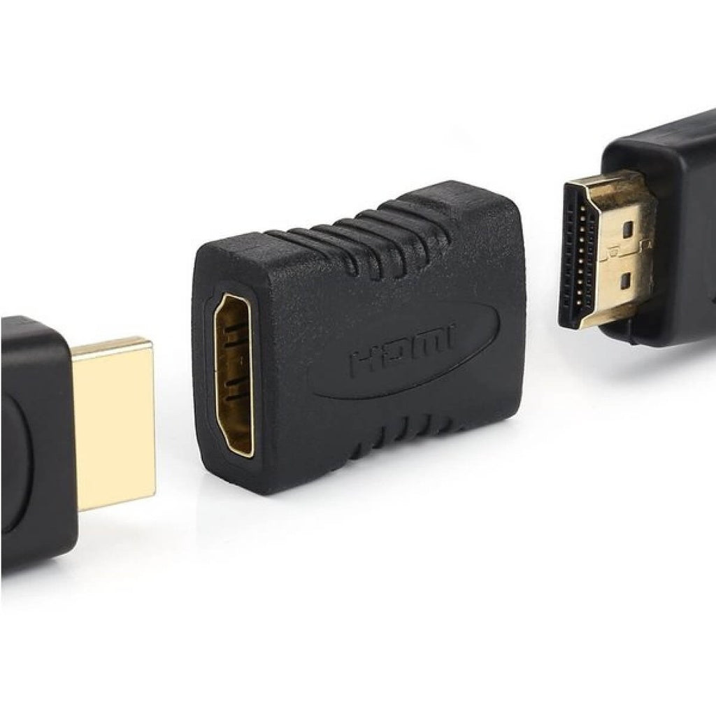 Adaptador HDMI hembra a hembra XTC333 de X-Tech para extender cables HDMI.