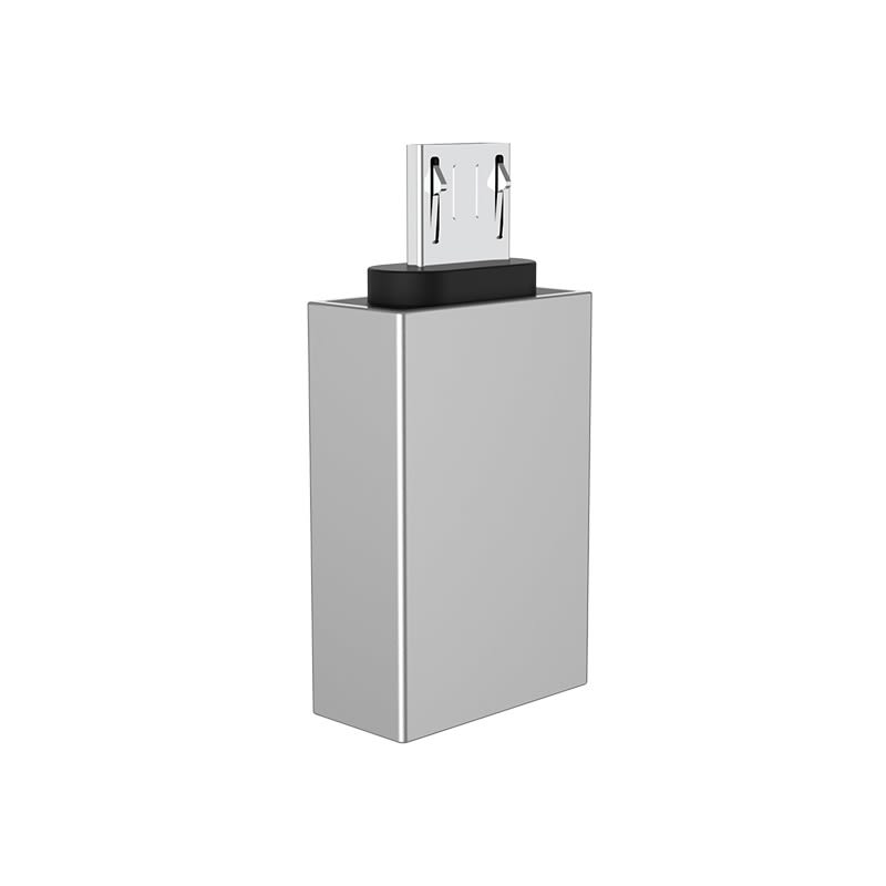 Adaptador OTG Borofone BV2, conecta dispositivos MicroUSB con periféricos USB-A de manera sencilla.