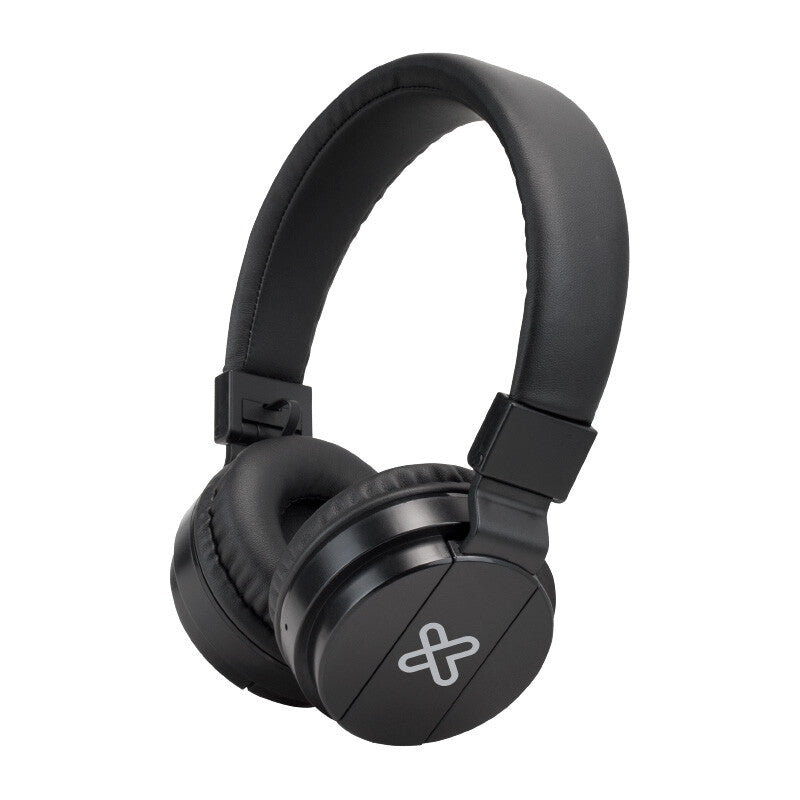 Audífono Bluetooth Fury Pro de KlipX, on-ear, color negro, con 16 horas de autonomía y diseño ergonómico.