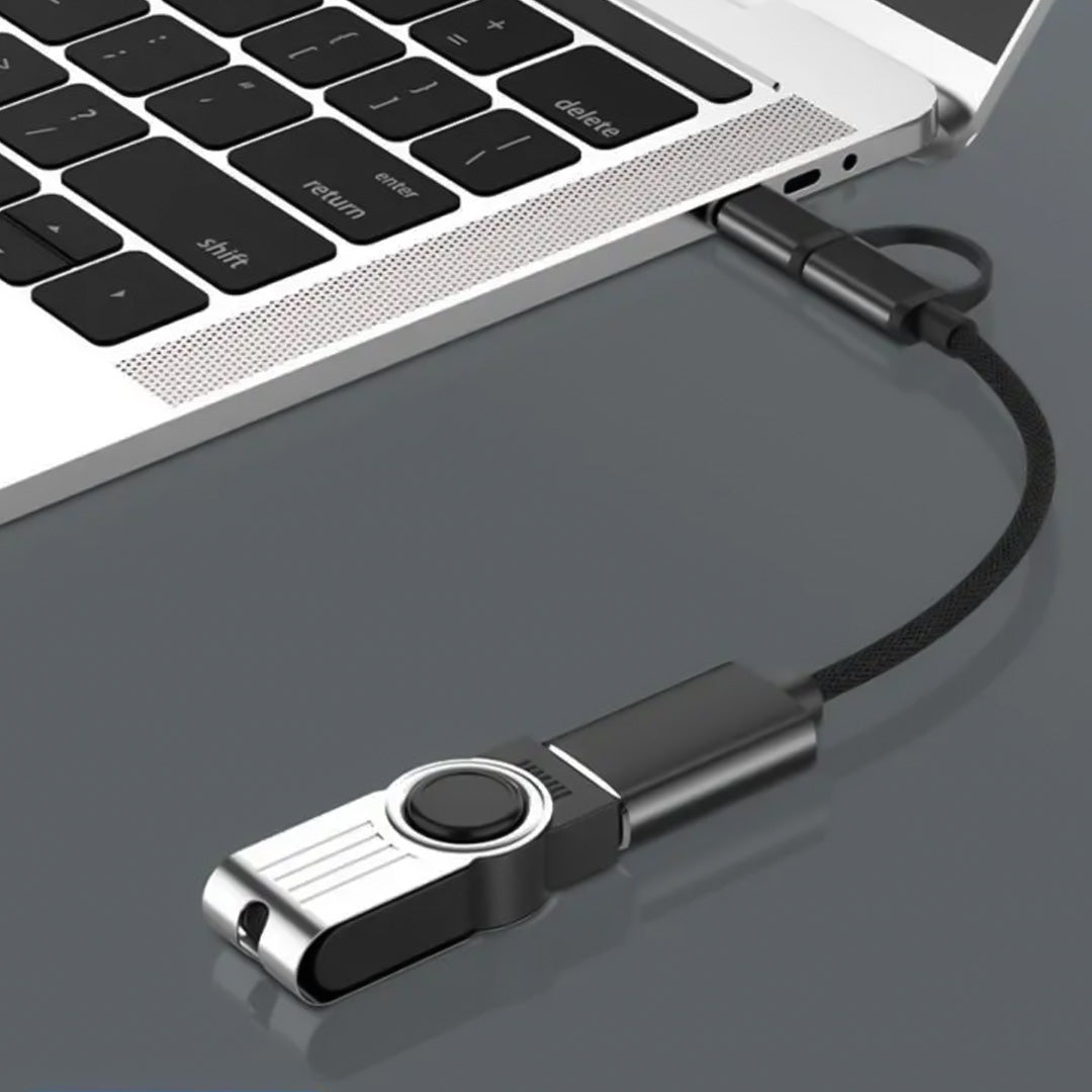 Cable OTG 2 en 1 Bestlink BL-ADOTG20, conectores MicroUSB + USB-C a USB hembra, compacto y funcional.