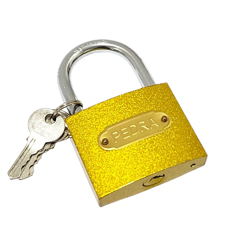 Candado de 32mm con cuerpo de acero y sistema de llaves para máxima seguridad.