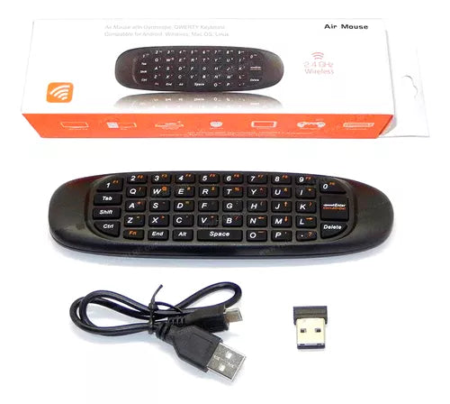 Dbg653 mini teclado multimedia compacto, ideal para Smart TVs y dispositivos Android TV.