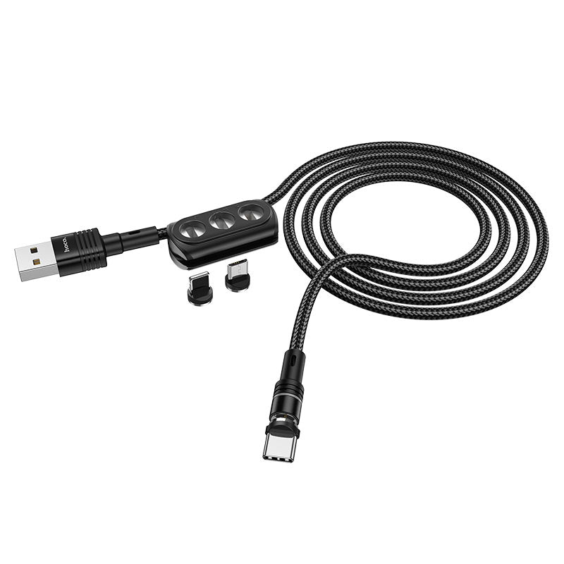 Cable magnético Hoco U98, carga eficiente y versatilidad con conectores intercambiables.
