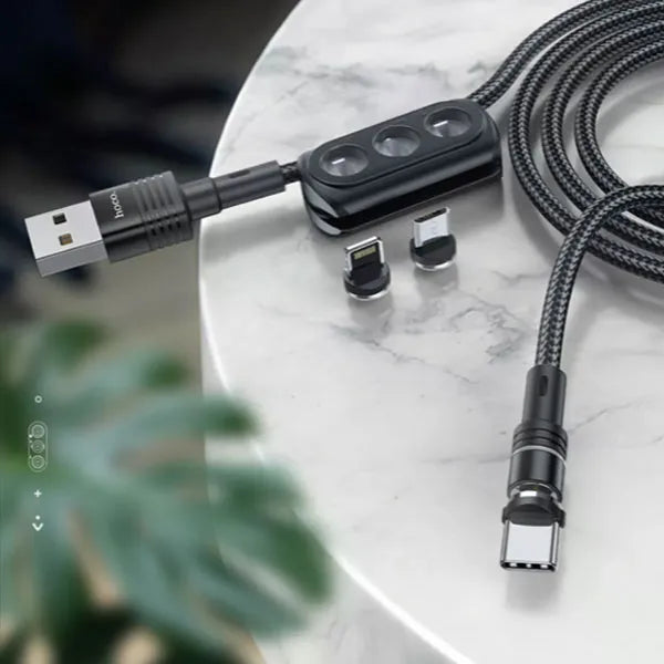 Cable magnético Hoco U98, carga rápida 2.4A, diseño universal para múltiples dispositivos.