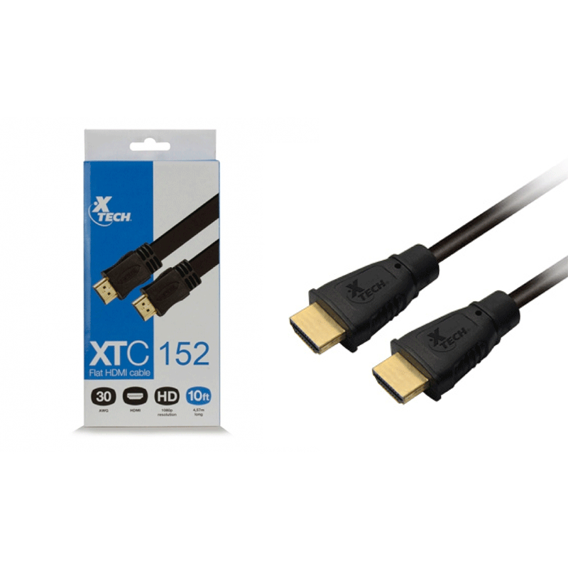 Cable HDMI XTech de 3 metros modelo XTC-152, ideal para alta definición.