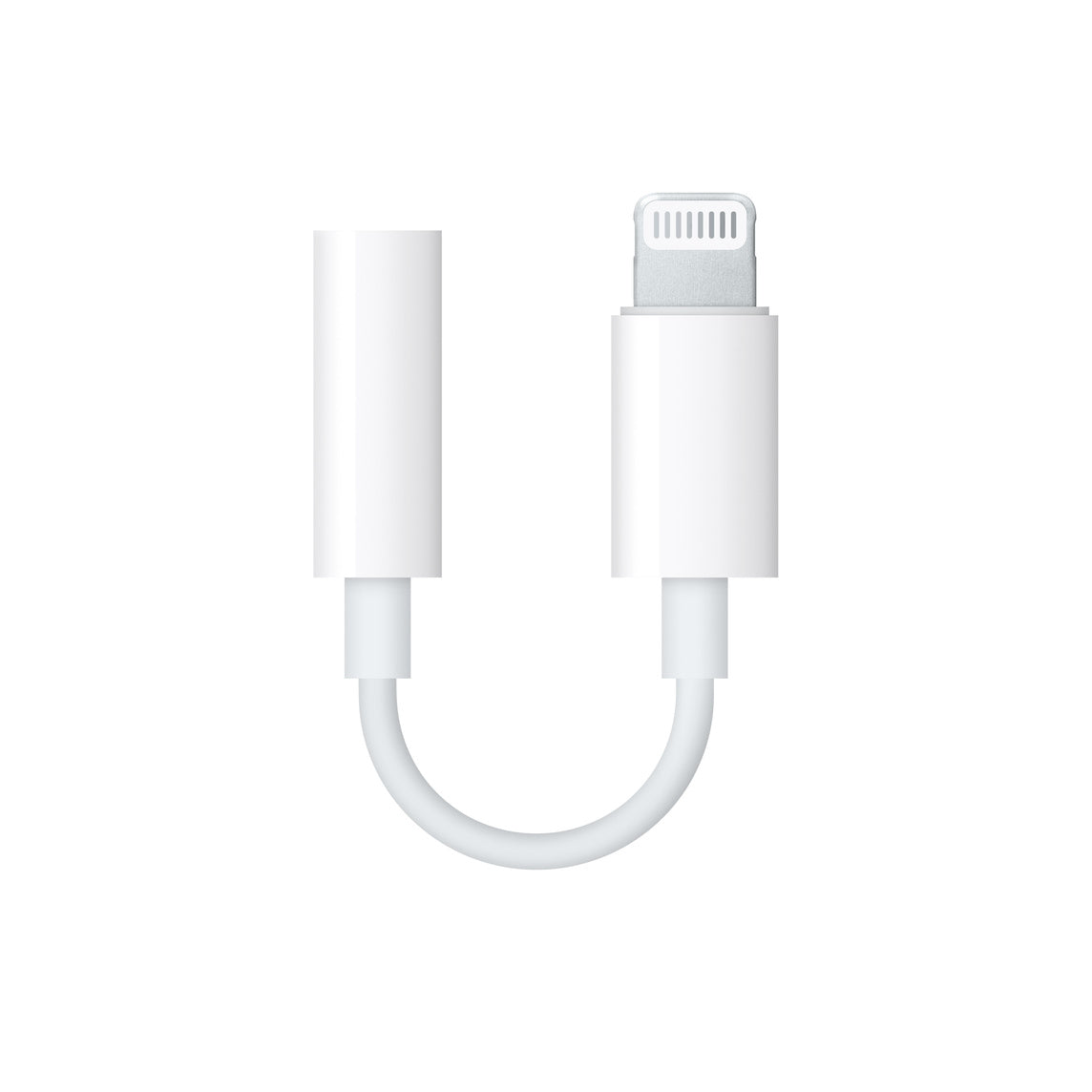 Adaptador de Lightning a 3,5 mm para audífonos compatible con iPhone y iPad.