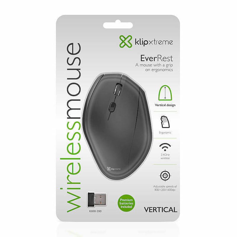 Mouse inalámbrico Ergonómico 1600DPI 4 botones Blanco | Klip xtreme Ever Rest KMW-390