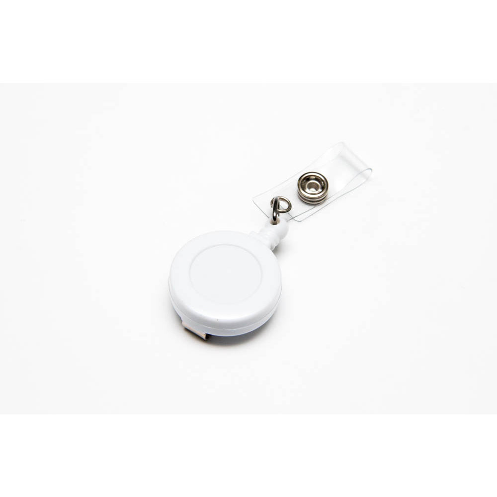 Yoyo retráctil blanco para portar credenciales o tarjetas