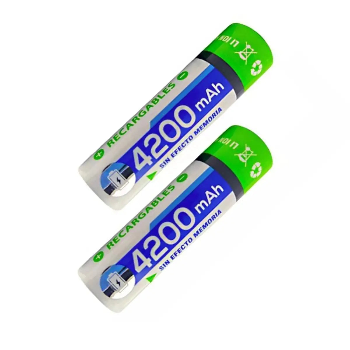 Set 2 Pilas 18650 3.7v 4200mah Recargable Bateria 18650