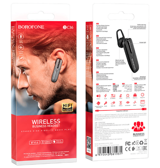 Audífono Bluetooth Mono HiFi Borofone BC36
