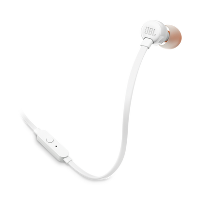 Diseño ergonómico de los audífonos JBL T110 para uso prolongado.
