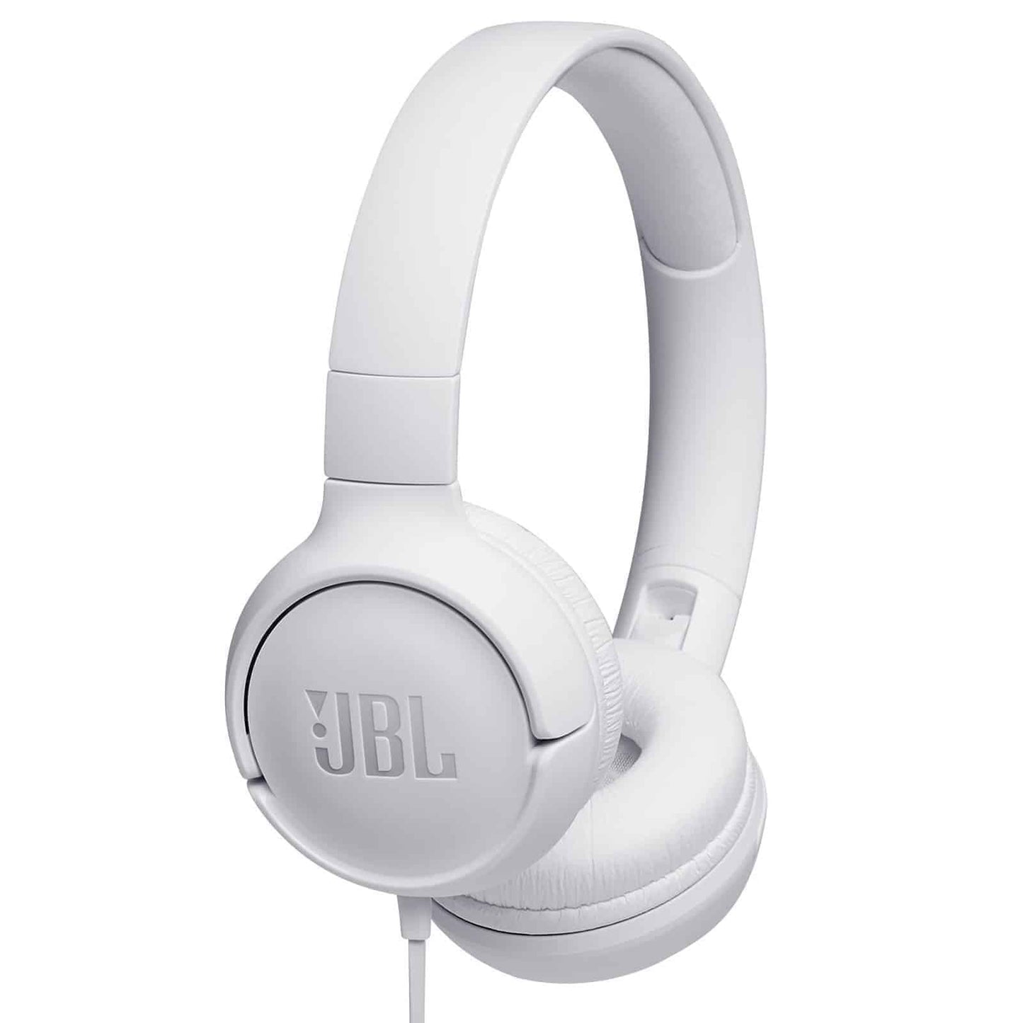 Audífonos JBL Tune 500 on-ear, diseño ligero con tecnología Pure Bass y micrófono integrado.
