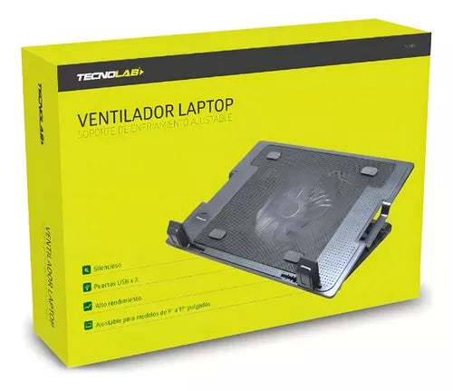 Base ventilador notebook TL-156 con LED, para laptops de 9 a 17 pulgadas, ventilación eficiente y diseño ergonómico.
