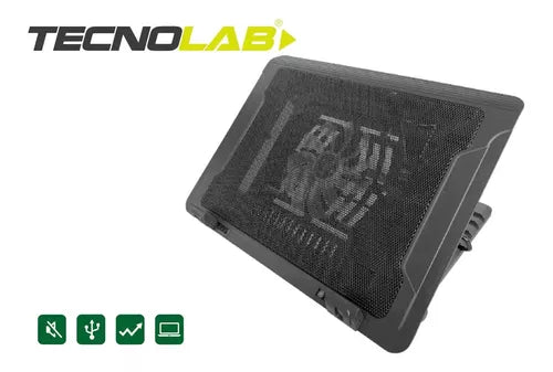 Base ventilador notebook TL-156 con LED, para laptops de 9 a 17 pulgadas, ventilación eficiente y diseño ergonómico.
