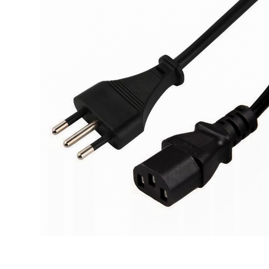 Cable de poder para PC de 1.8 metros, grosor de 0.75mm, seguro y confiable para equipos de escritorio y monitores.
