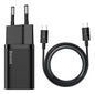 Cargador Baseus Turbo de 25W con puerto USB-C y cable Tipo-C a Tipo-C.

