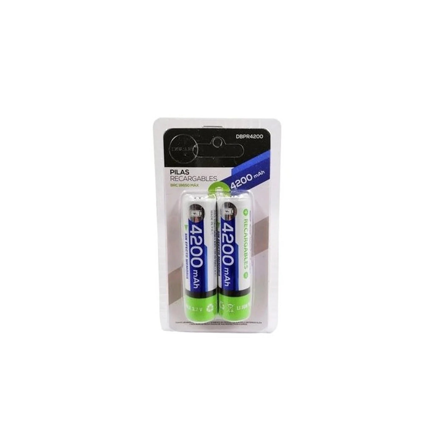 Set 2 Pilas 18650 3.7v 4200mah Recargable Bateria 18650