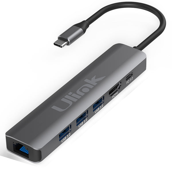 Adaptador multipuerto USB C 6 en 1