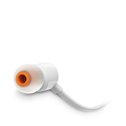 Audífonos JBL T110 con conector 3.5 mm y control remoto de un botón.
