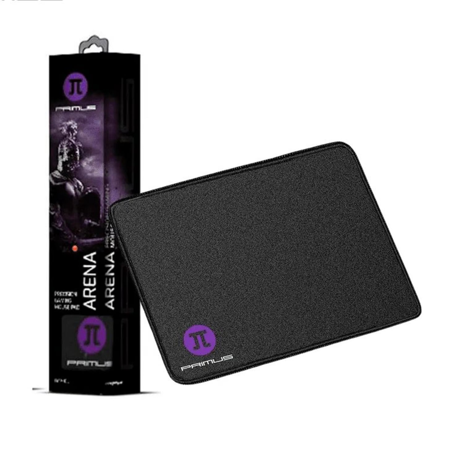 Mouse Pad Gaming Primus Arena PMP-01M en color negro, diseño 320x270 mm, superficie texturizada y base antideslizante.  
