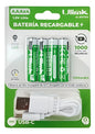 Pilas recargables AAA de 1100mWh con Cable