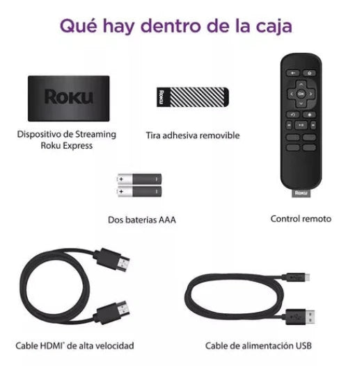 Roku Express 4K reacondicionado, dispositivo de streaming con resolución UHD y Wi-Fi rápido.
