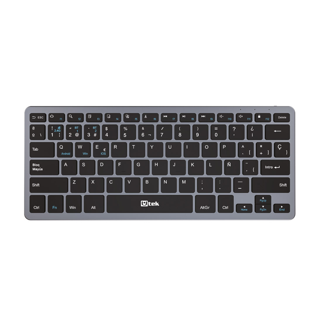 Teclado Inalámbrico Bluetooth y 2,4Ghz, recargable