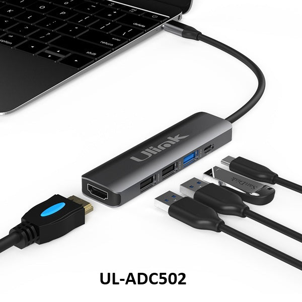 Hub USB-C Multipuerto HDMI 4K para Notebook, MacBook, Tablet y Celular