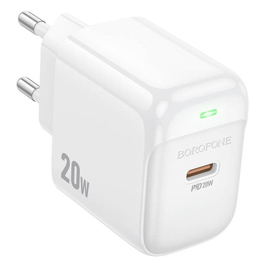 Cargador Borofone BAS43A PD-20W de un puerto, color blanco