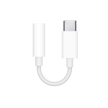 Adaptador Apple USB-C a 3,5 mm para audífonos y dispositivos de audio.
