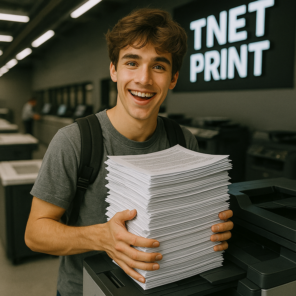 estudiante imprime ensayos de paes