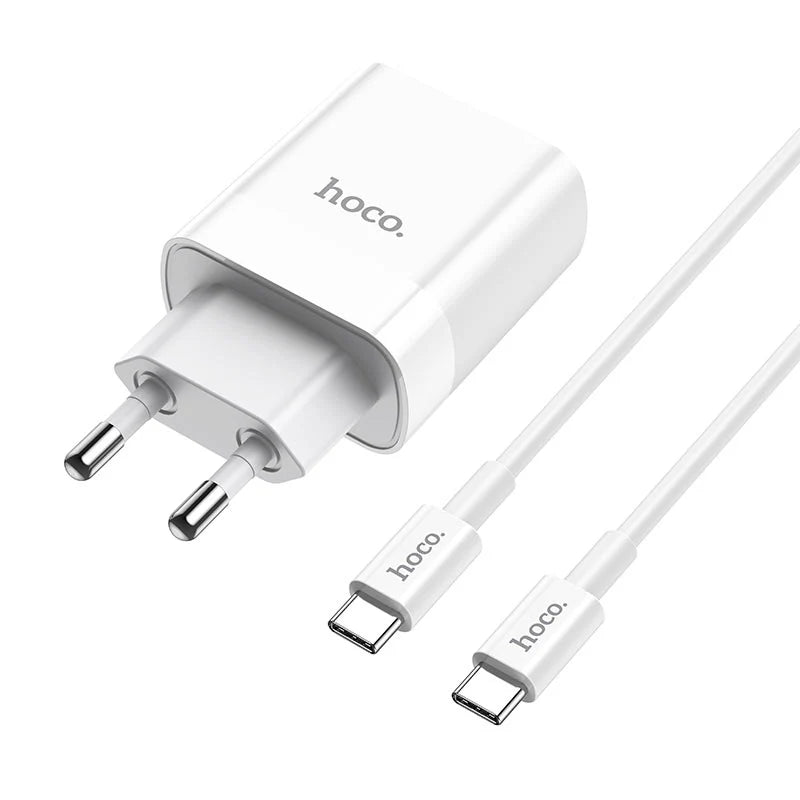 Set de cargador Hoco C80A de 20W con cable USB-C a USB-C
