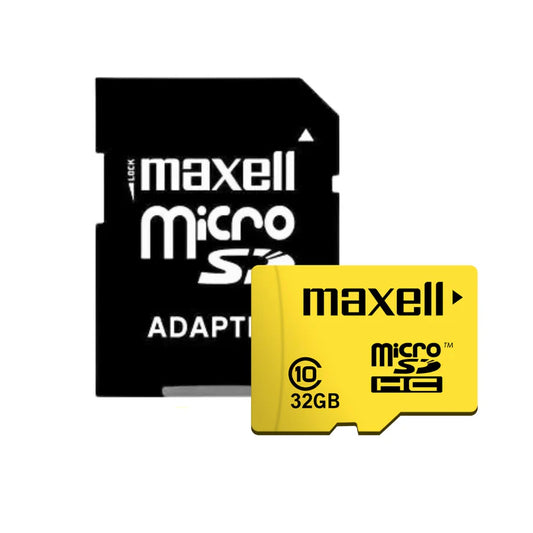 Memoria MicroSD Maxell 32GB y adaptador SD separados